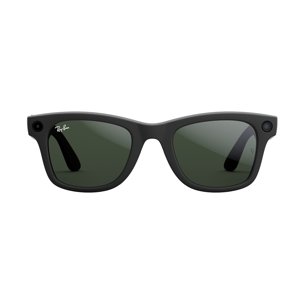 RAY-BAN  WAYFARER 調光Green Transition Ray-Ban Meta Wayfarer Clear to Green Transition Lenses Matte Black