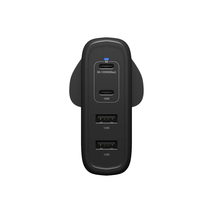 OtterBox 100W Four Port USB-A and USB-C PD Fast Charge Mains Adapter - Black