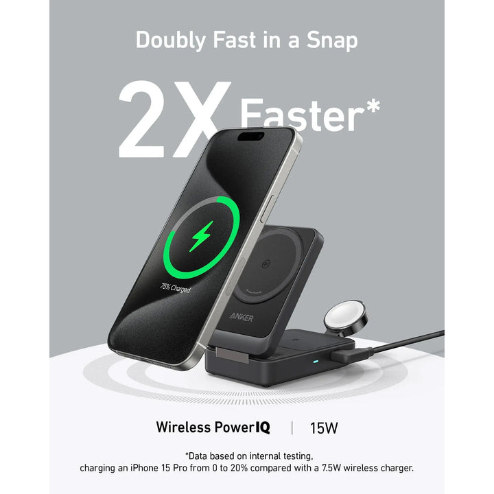 Anker MagGo 15W 3-in-1 Charging Station Wireless Charger