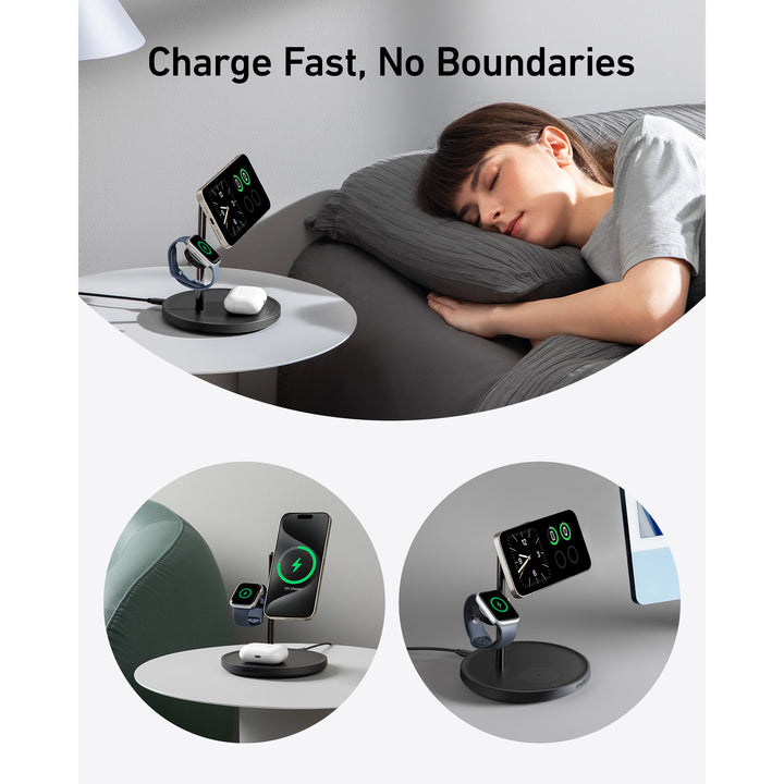 Anker MagGo 15W 3-in-1 MagSafe Wireless Charging Stand