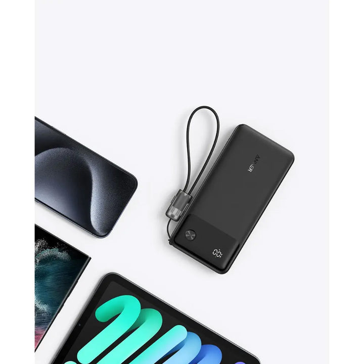 Anker Power Bank Powercore 10000mAh 22.5W Portable Charger with USB-C Lanyard Cable