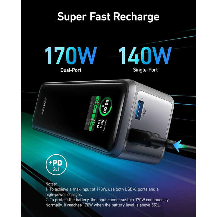 Anker Power Bank Powercore GanPrime 27650mAh 250W Fast Charge Portable Charger