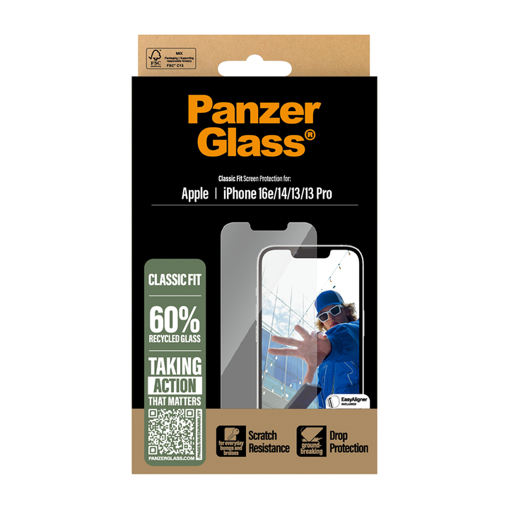 PanzerGlass Screen Protector for Apple iPhone 16e