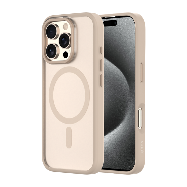 QDOS HYBRID SOFT + SNAP Desert Titanium for iPhone 16 Pro Max