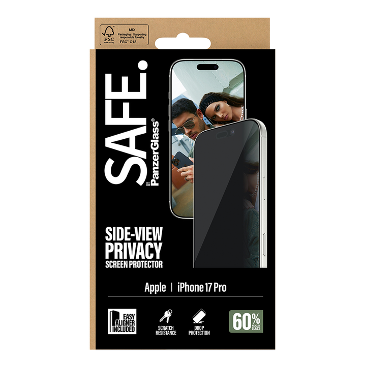 SAFE Privacy Glass for iPhone 17 Pro Ultra Wide Fit w/Aligner
