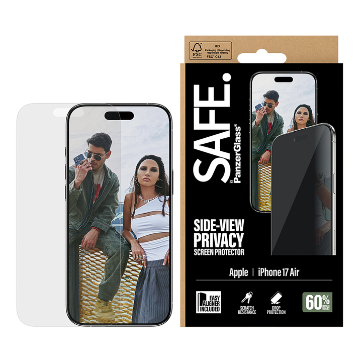 SAFE Privacy Glass for iPhone 17 Air Ultra Wide Fit w/Aligner