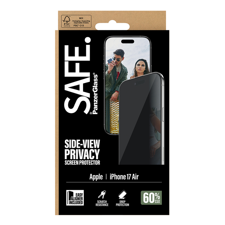 SAFE Privacy Glass for iPhone 17 Air Ultra Wide Fit w/Aligner