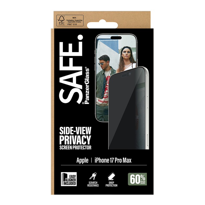 SAFE Privacy Glass for iPhone 17 Pro Max Ultra Wide Fit w/Aligner