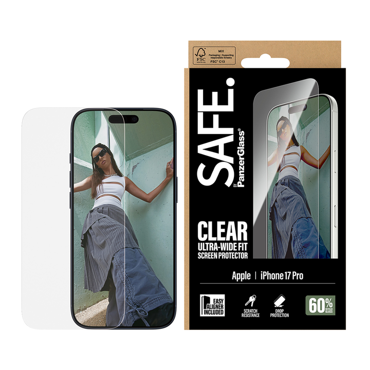 SAFE Glass for iPhone 17 Pro Ultra Wide Fit w/Aligner