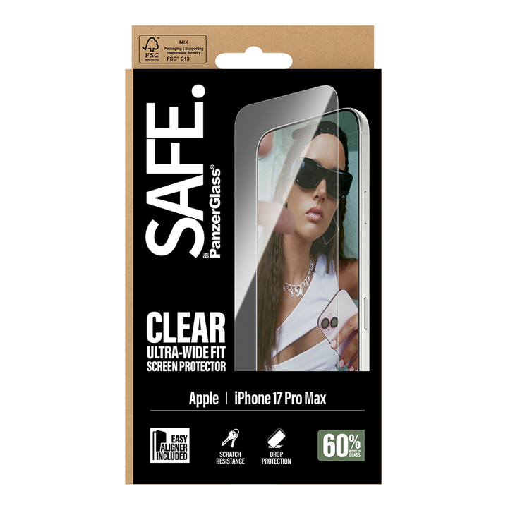 SAFE Glass for iPhone 17 Pro Max Ultra Wide Fit w/Aligner
