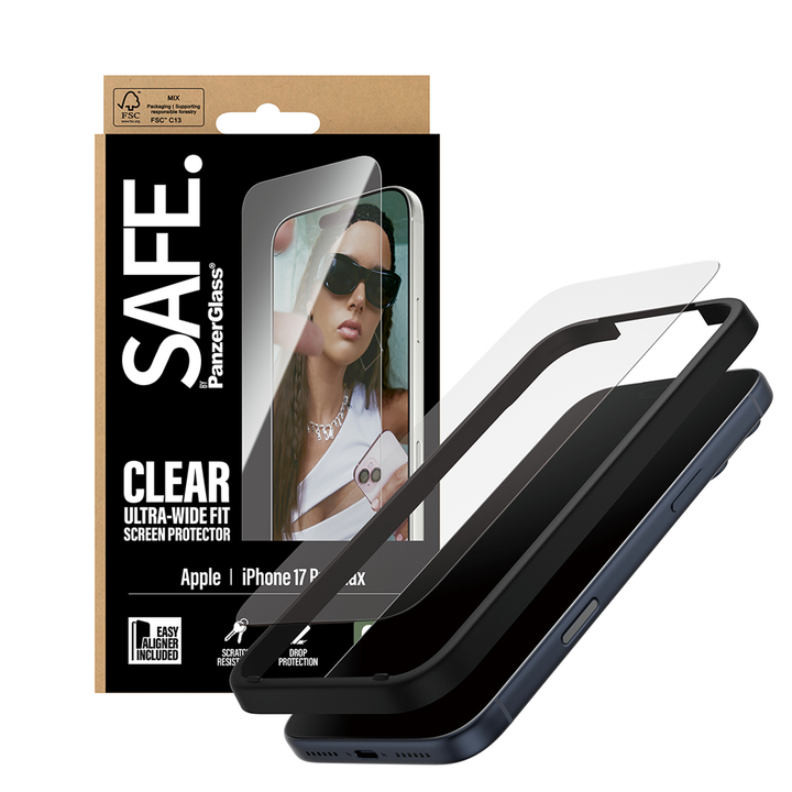 SAFE Glass for iPhone 17 Pro Max Ultra Wide Fit w/Aligner