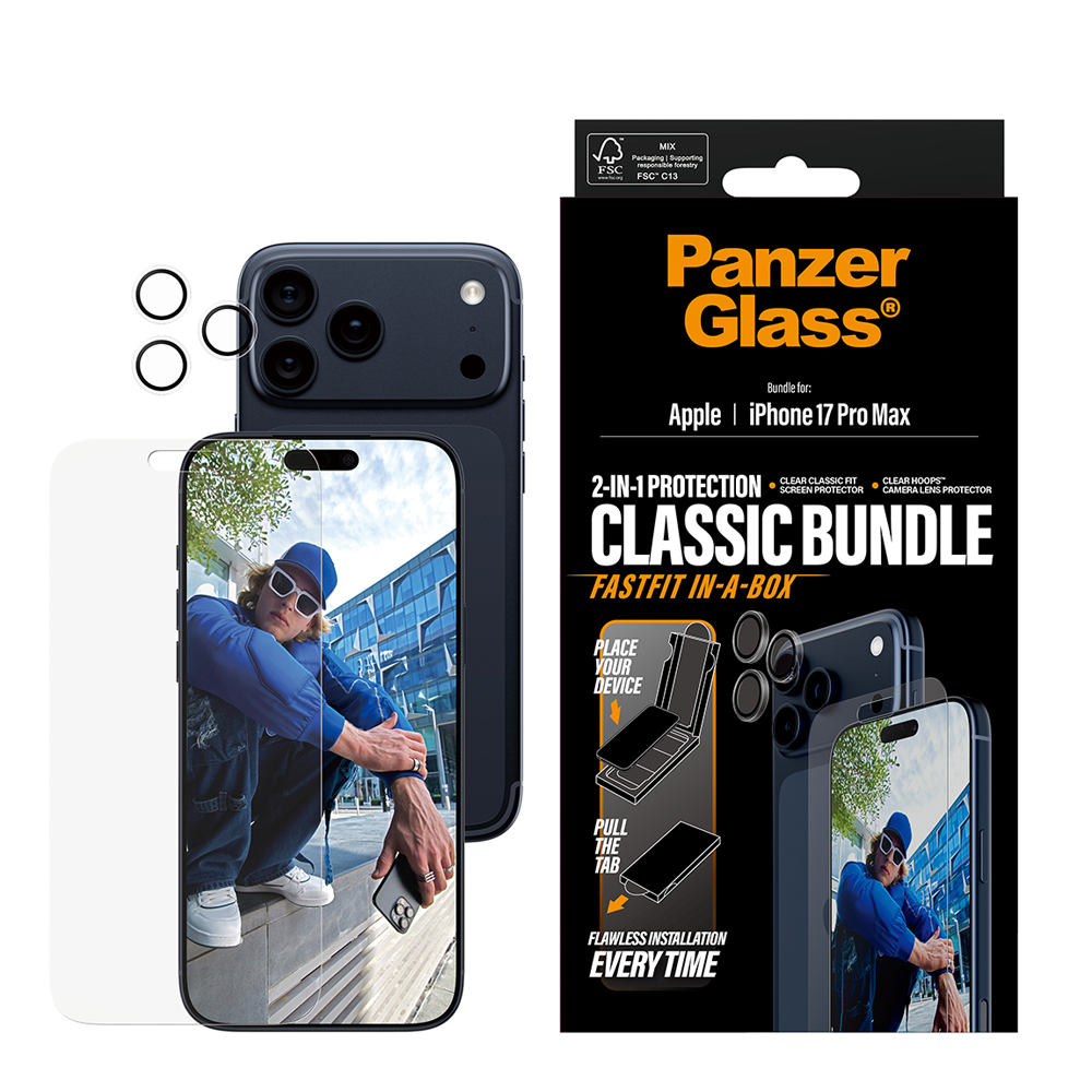PanzerGlass 2in1 (Classic Fit+Hoops) for iPhone 17 Pro Max – Three ...