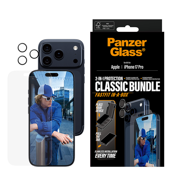 PanzerGlass 2in1 (Classic Fit+Hoops) for iPhone 17 Pro
