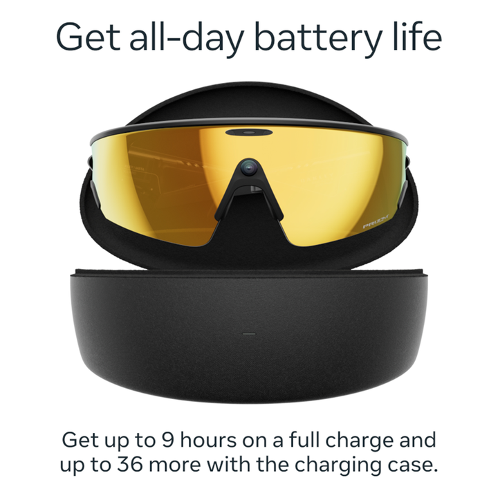 Oakley Meta Vanguard - Black, Prizm™ 24K battery life info