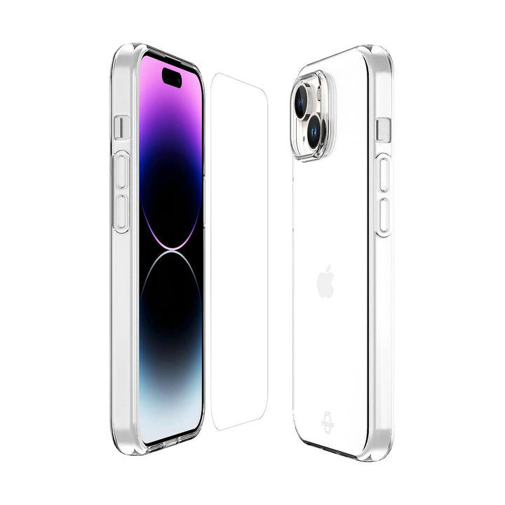 ORIGIN by ITSKINS // 360 - Apple iPhone 15 Pro Clear Case and Glass Screen Protector Bundle