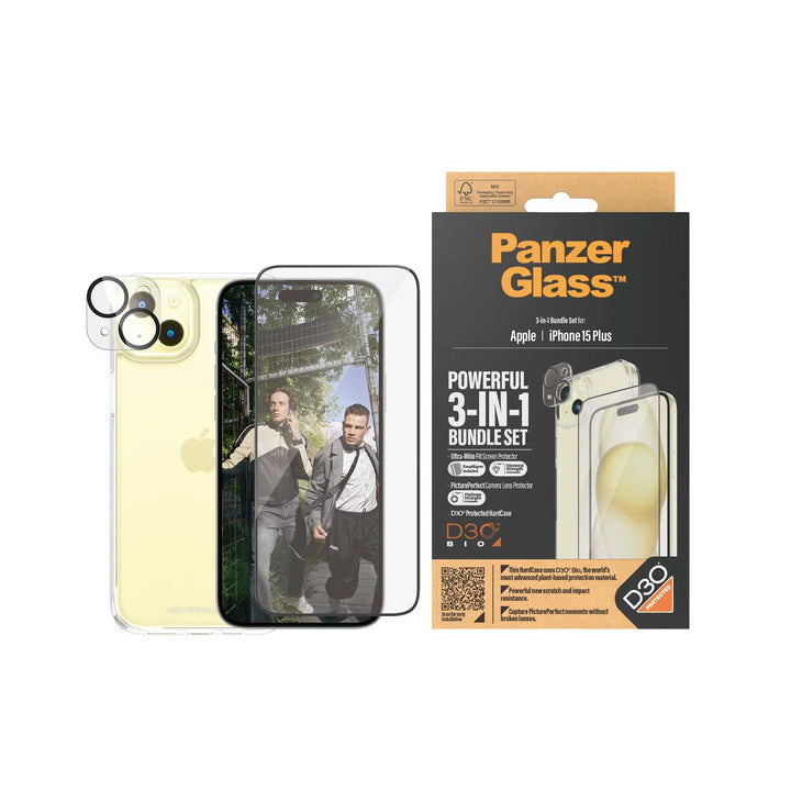 PanzerGlass™ iPhone 15 Plus 3-in-1 Bundle Pack