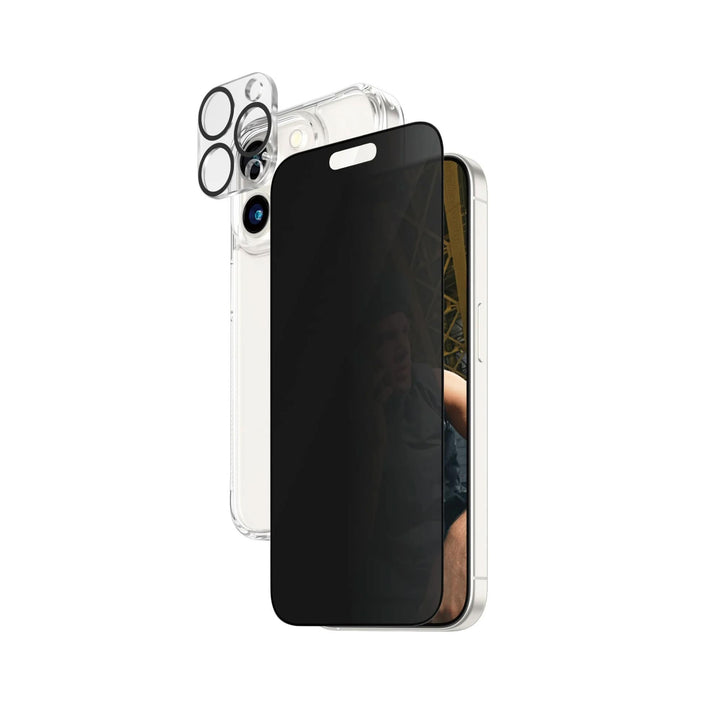 PanzerGlass™ iPhone 15 Pro Privacy 3-in-1 Bundle Pack