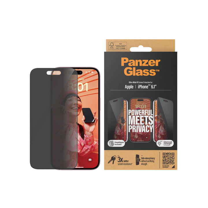 PanzerGlass™ iPhone 15 Ultra-Wide Fit Privacy Screen Protector