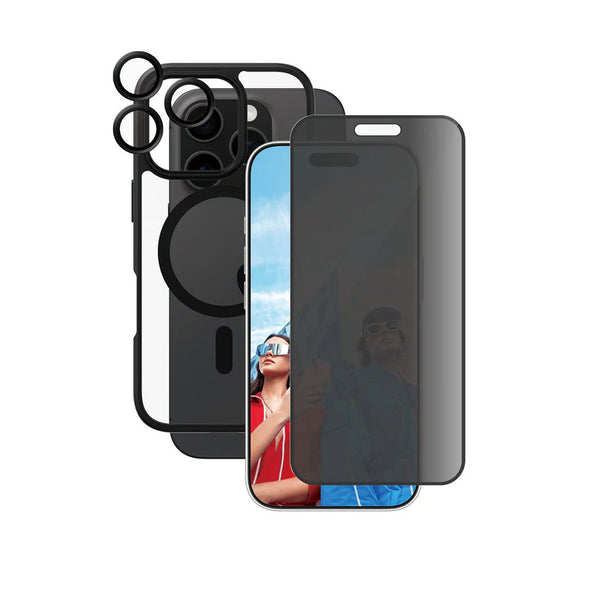 PanzerGlass™ Care iPhone 16 Pro Privacy Screen Protector 3-in-1 Bundle