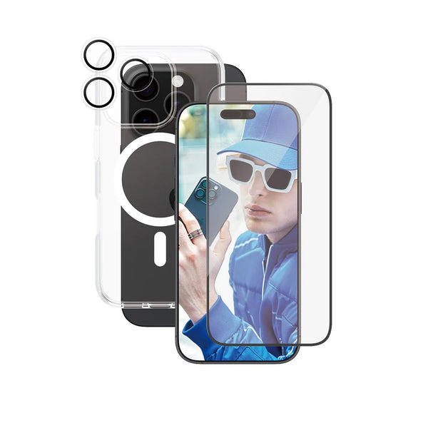 PanzerGlass™ Care iPhone 16 Pro Screen Protector 3-in-1 Bundle
