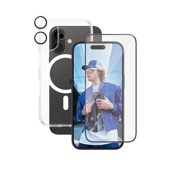 PanzerGlass™ Care iPhone 16 Screen Protector 3-in-1 MagSafe Bundle