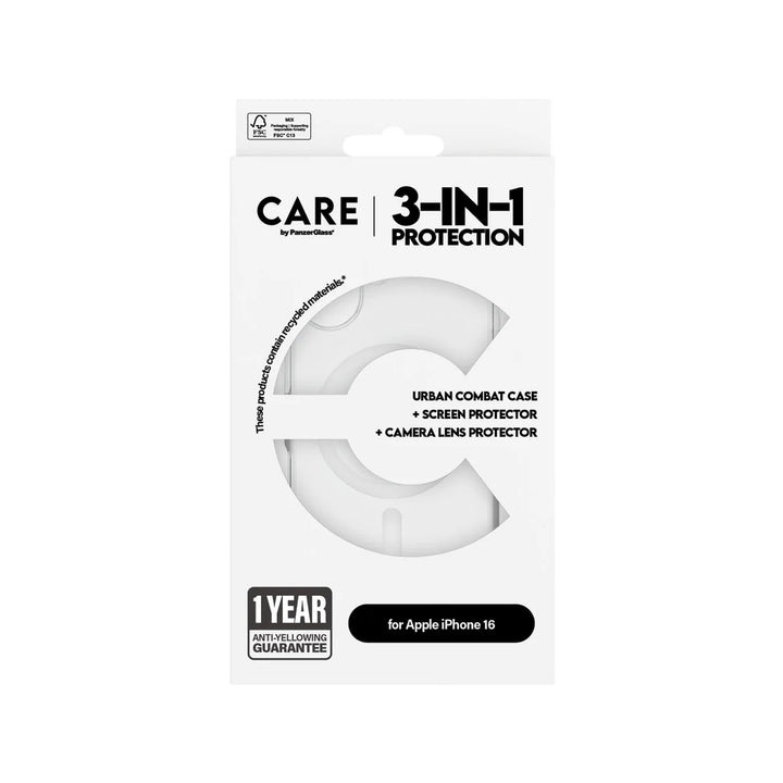 PanzerGlass™ Care iPhone 16 Screen Protector 3-in-1 MagSafe Bundle