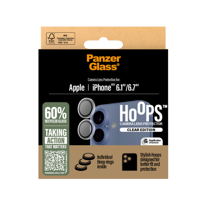 PanzerGlass™ iPhone 16 / 16 Plus Hoops Camera Lens Protector