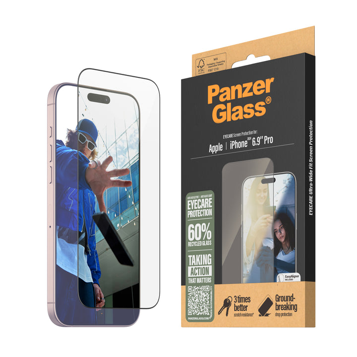 PanzerGlass™ iPhone 16 Pro Max EyeCare Screen Protector Ultra Wide Fit