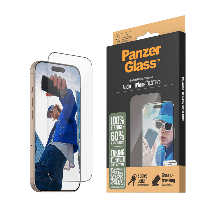 PanzerGlass™ iPhone 16 Pro Privacy Screen Protector Wide Fit