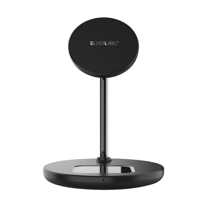 SilverLabel 2 in 1 Wireless Charging Stand Black