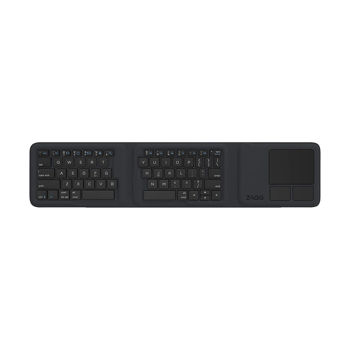 zagg tri fold wireless folding keyboard with touchpad